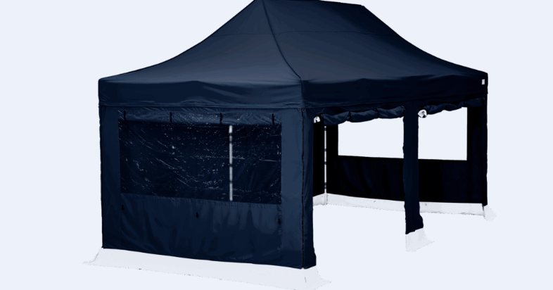 3m x 6m Gazebo Tent - Black